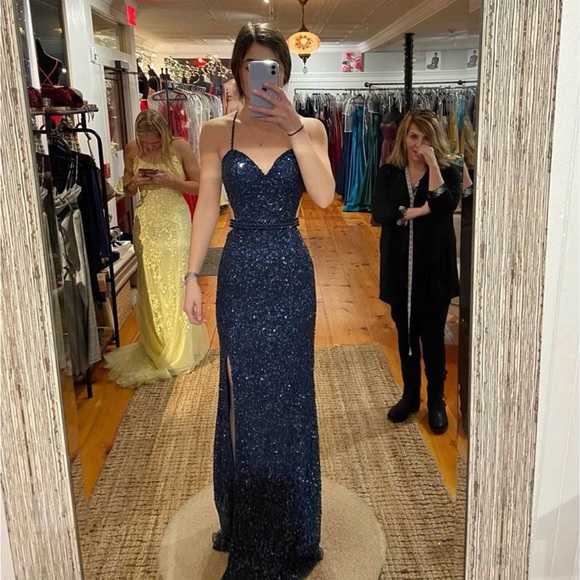 Scala Prom Dress in Midnight Blue - Picture 3 of 5